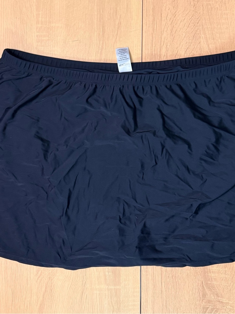 Meet Curve Black High-Waisted Swim Skirt with Built-In Brief